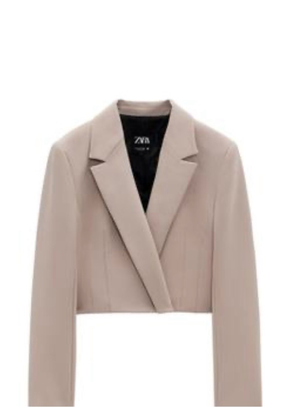 Zara Cropped Blazer in Sand Brown